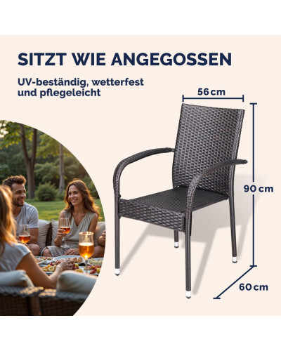 Stackable Chairs Comfort Set of 4 Brown