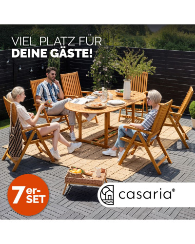 Gartenmöbel Set 7-tlg. Eukalyptus Vanamo Ausziehbar