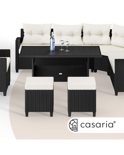 Polyrattan Ecklounge Schwarz WPC Gastronomie