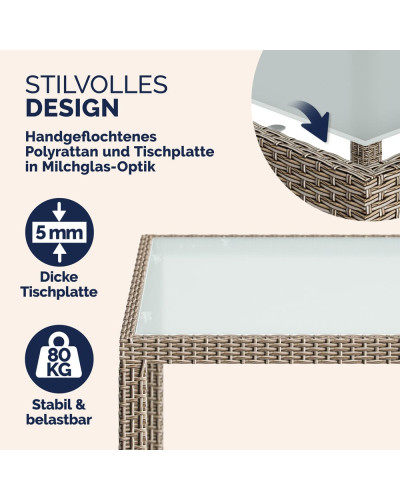 Balkonset 5-tlg. Polyrattan Bali Platzsparende Gruppe