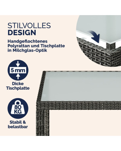 Balkonset 5-tlg. Polyrattan Bali Platzsparende Gruppe