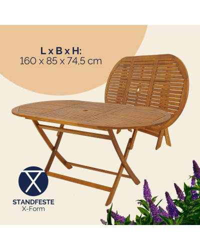 Gartenmöbel Set 7-tlg. Akazie Boston Massivholz