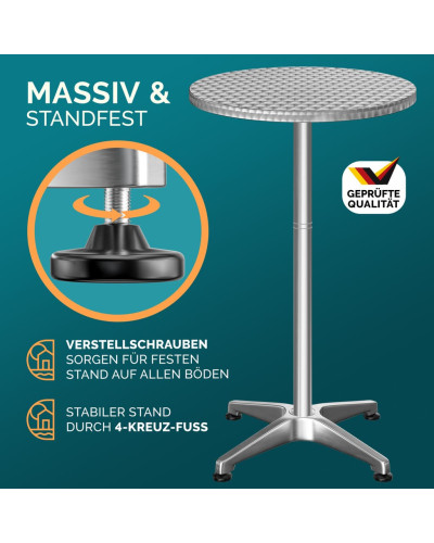 Stehtisch Aluminium Ø60cm mit Husse Schwarz