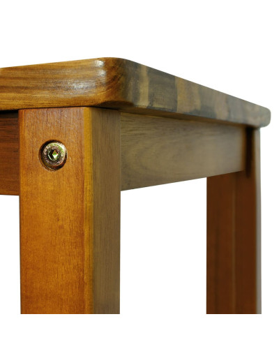 Bartisch-Set Akazienholz mit 2 Barhockern