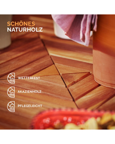 Stehtisch Akazie quadratisch Massivholz 75 Zentimeter