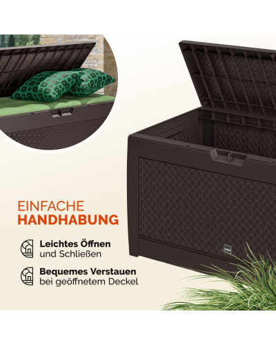Garden Storage Box Matuba 310L Brown Weave