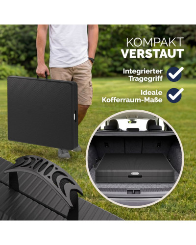 Gartentisch Rattan Optik 180 Zentimeter Schwarz