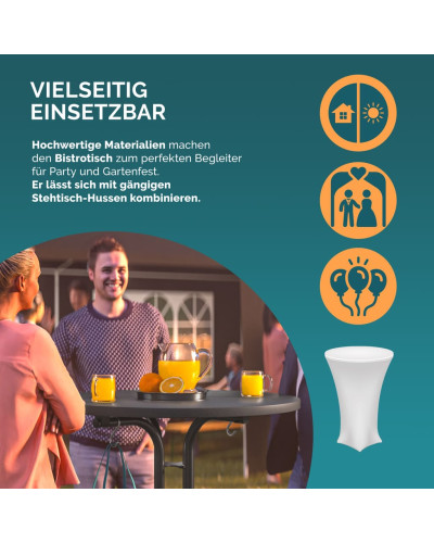 Stehtisch Gastronomie Design Grau klappbar 70 Zentimeter