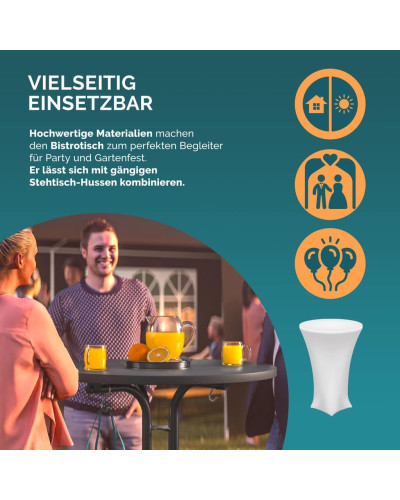 Stehtisch höhenverstellbar Grau 80 Zentimeter