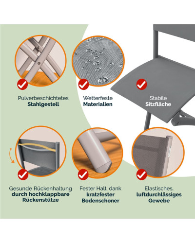 Garten-Sitzgruppe Metall 4-tlg klappbar