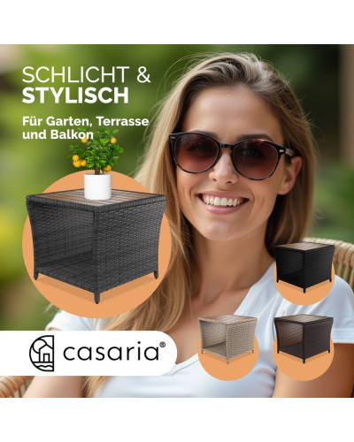 Beistelltisch Rattan Akazie Massivholz Braun