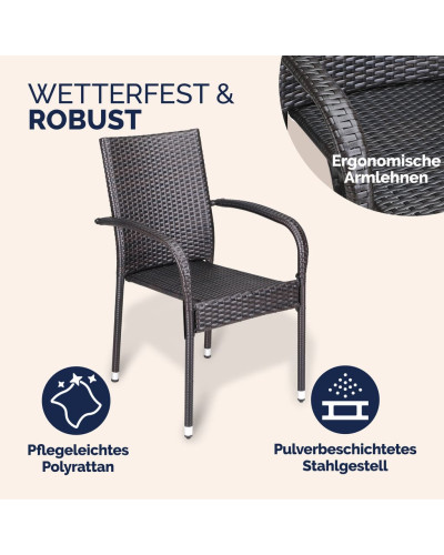 Stackable Chairs Comfort Set of 4 Brown