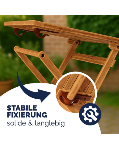 Gartentisch Akazie quadratisch klappbar 70 Zentimeter