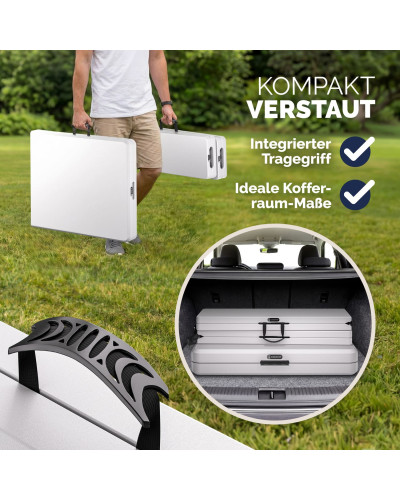 3-Piece Folding Beer Tent Set 183cm White Plastic HDPE