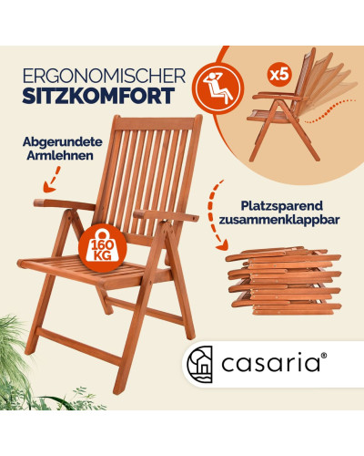 Gartenmöbel Set 7-tlg. Eukalyptus Vanamo Ausziehbar