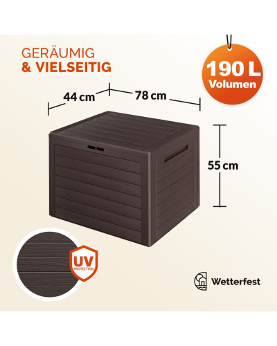 Gartenbox Lille 190L Braun abschließbar