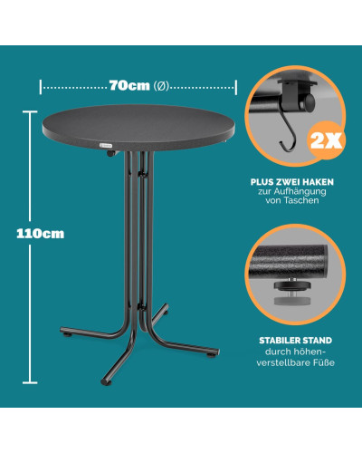 Stehtisch Gastronomie Design Grau klappbar 70 Zentimeter