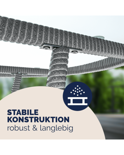 Polyrattan Tisch Bistro Rund Grau 60 Zentimeter