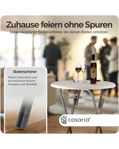 Stehtisch 2er-Set klappbar Ø60cm Holzdekor
