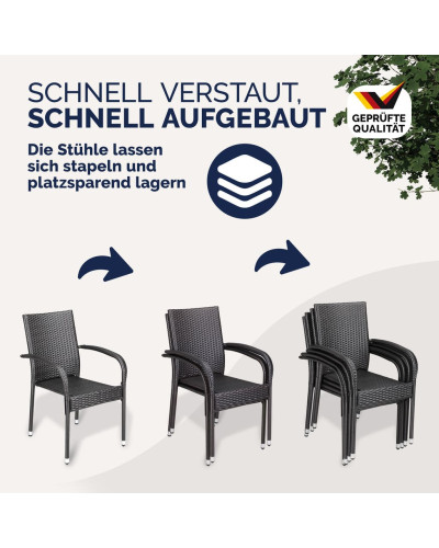 Stackable Chairs Comfort Set of 4 Brown