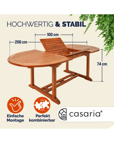 XL Gartentisch Eukalyptus ausziehbar 200 Zentimeter