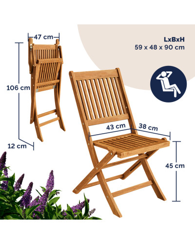 Gartenmöbel Set 5-tlg. Akazie Sydney Klappbar FSC