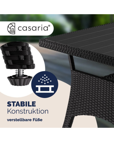 Polyrattan Ecklounge Schwarz WPC Gastronomie