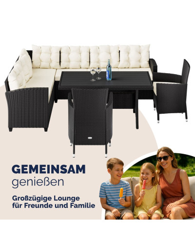 Polyrattan Ecklounge Lissabon mit 2 Stühlen