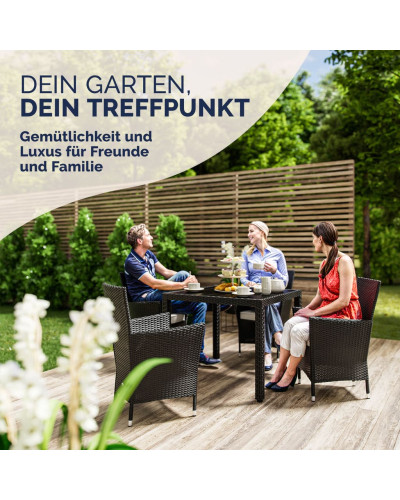 Gartenmöbel Set 5-tlg. Polyrattan WPC-Tisch Riga