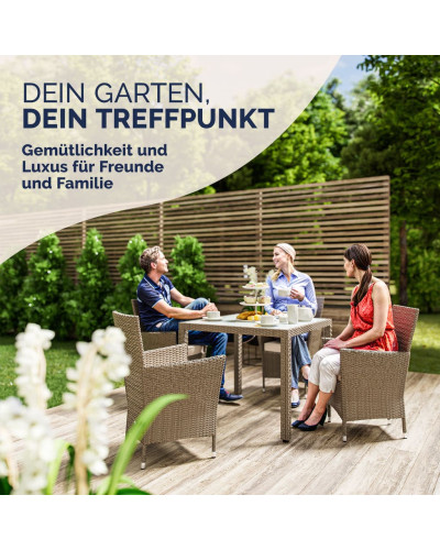 Balkonset 5-tlg. Polyrattan Bali Platzsparende Gruppe