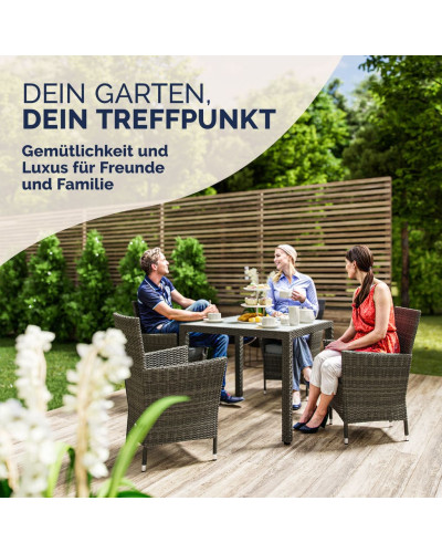 Balkonset 5-tlg. Polyrattan Bali Platzsparende Gruppe