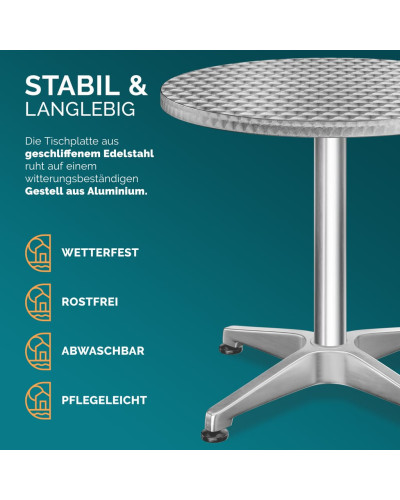 Stehtisch Aluminium Ø60cm mit Husse Schwarz
