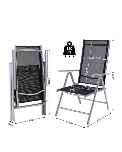 Gartenmöbel Set Alu 7-tlg. Silber Sitzgruppe Bern