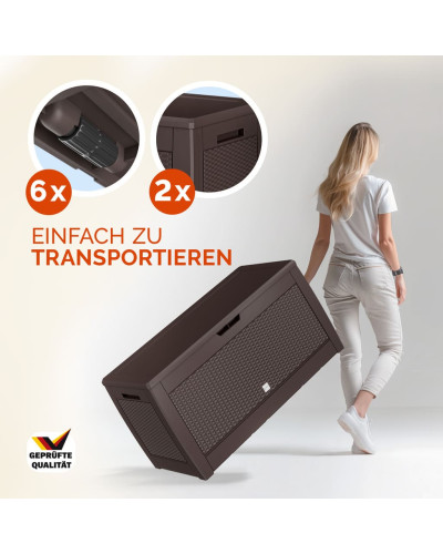 Gartenbox Rato 310L Braun Rattanoptik
