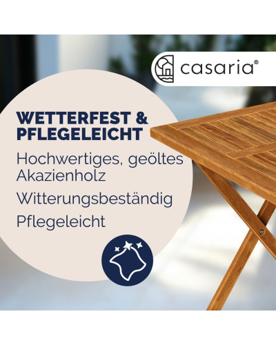 Gartentisch Akazie quadratisch klappbar 70 Zentimeter