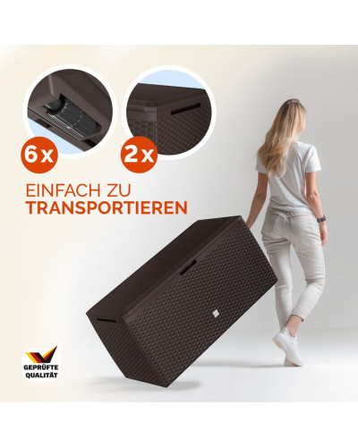 Garden Box Rato Plus 290L Brown Rattan Look