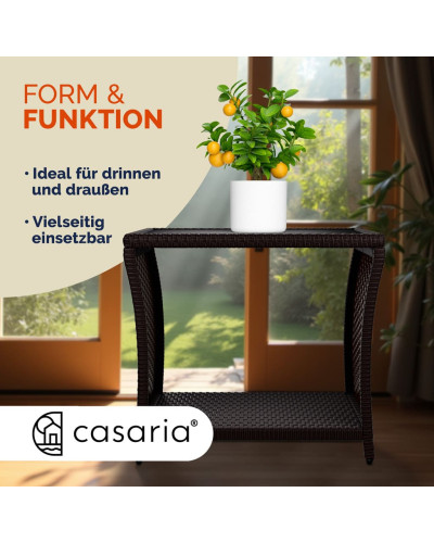 Beistelltisch Polyrattan Kunststoff Grau 45 Zentimeter