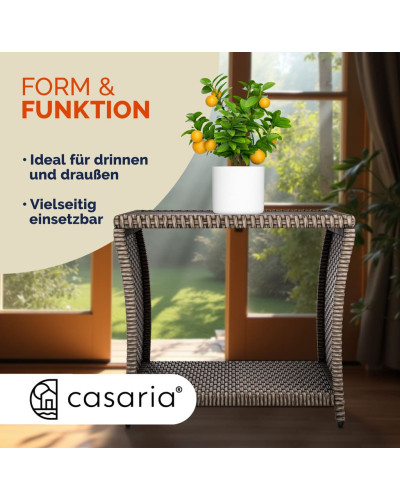 Beistelltisch Polyrattan Kunststoff Grau 45 Zentimeter