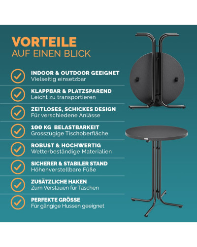 Stehtisch Gastronomie Design Grau klappbar 70 Zentimeter