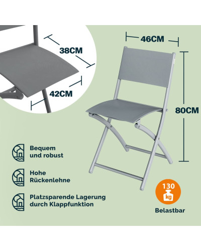 Garten-Sitzgruppe Metall 4-tlg klappbar