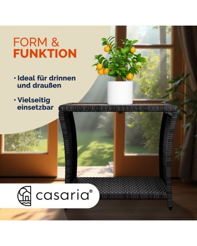 Beistelltisch Rattan Akazie Massivholz Braun