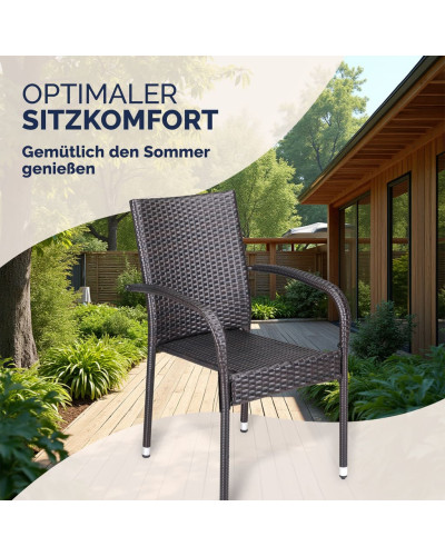 Stackable Chairs Comfort Set of 4 Brown