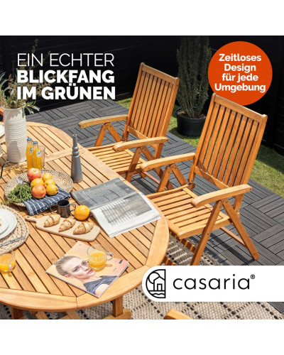 Gartenmöbel Set 7-tlg. Eukalyptus Vanamo Ausziehbar