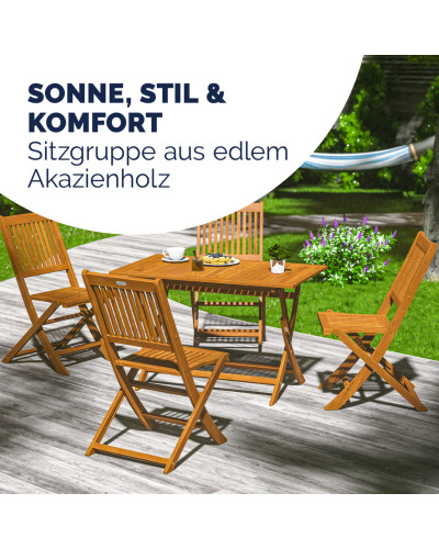 Gartenmöbel Set 5-tlg. Akazie Sydney Klappbar FSC
