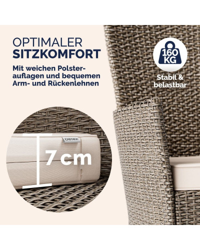 Balkonset 5-tlg. Polyrattan Bali Platzsparende Gruppe