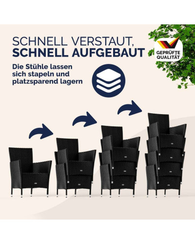 Polyrattan Gartenmöbel Set 7-tlg. inkl. Abdeckplane