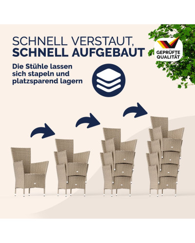 Balkonset 5-tlg. Polyrattan Bali Platzsparende Gruppe