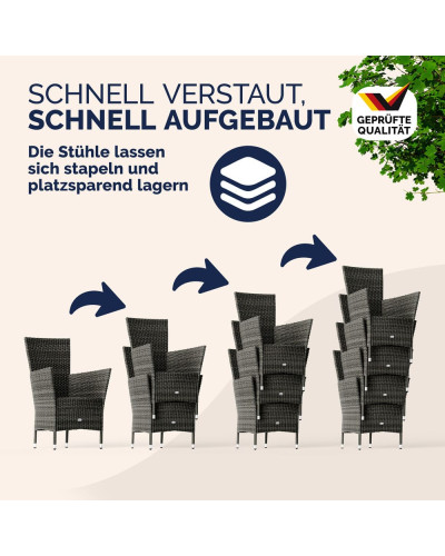 Balkonset 5-tlg. Polyrattan Bali Platzsparende Gruppe