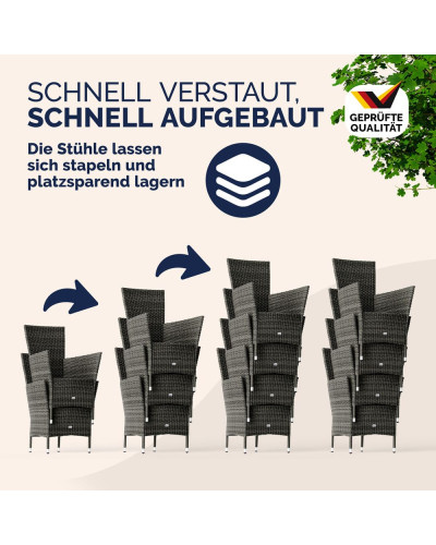 Gartenmöbel Set 9-tlg. Polyrattan Bali Inkl. Cover