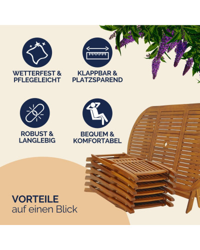 Gartenmöbel Set 7-tlg. Akazie Boston Massivholz